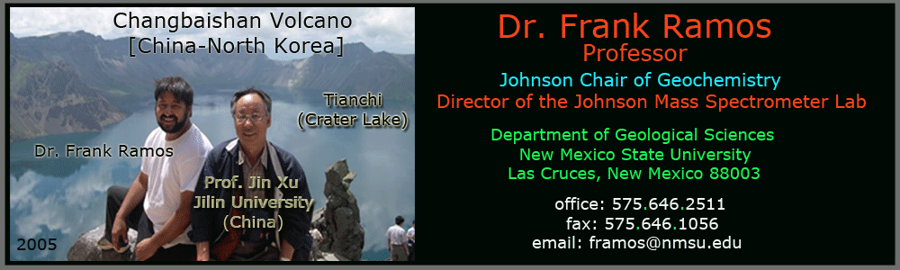 Dr. Frank Ramos, Geology.